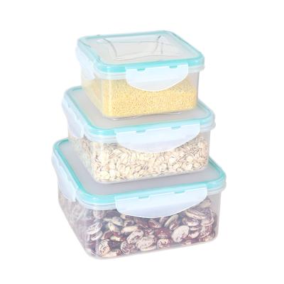 China Freshness Preservation Airtight Plastic Food Container Set PP Plastic Square Box for sale