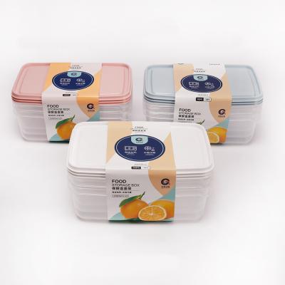 China Wholesale Freshness Preservation 3 Pcs / Set 2000ml Plastic Food Storage Container Set Boxes With Lid for sale