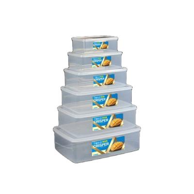 China Rectangular Plastic Freshness Preservation Kitchen Food Storage Container Set for sale