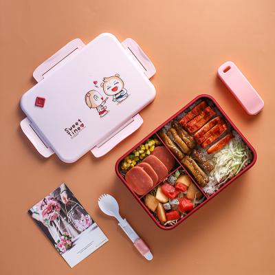 China Freshness Preservation Food Grade Plastic Bento Box Microwavable Lunch Box Tiffin Box for sale