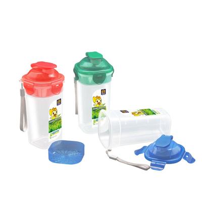 China Sustainable 400ml Lock And Lock Square Plastic Sports Water Bottle For Kids for sale