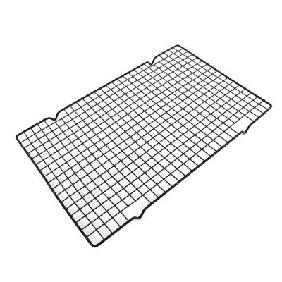 China Hot Selling Stocked Product Black Non Stick Mesh Big Food Grid Baking Cooling Rack For Bakery for sale