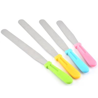 China Disposable Stainless Steel Scraper Cream Leveling Knife Cake Spatula For Cake Tool for sale