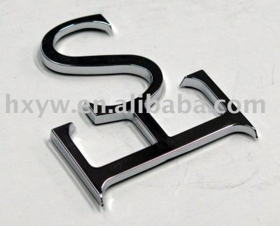 China plastic injected 3D sticker with chrome plating for sale