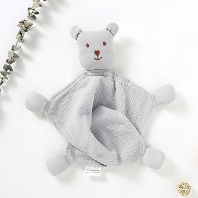 China 2022 New Design Cute Bear Muslin Baby Quilt Blanket Toy Gift 30x30cm (Cover Part) for sale