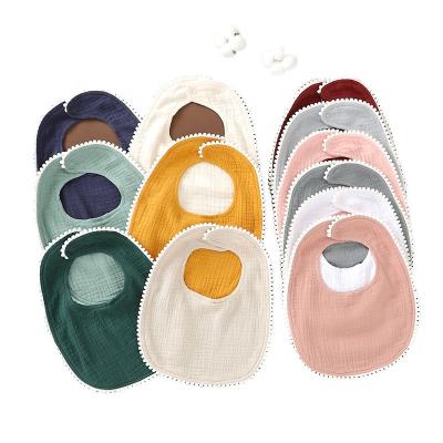 China Organic Cotton from Pom Pom Trim Wholesale Baby Bibs from ORGANIC COTTON for sale