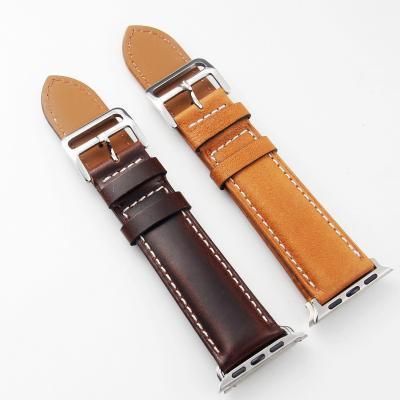 China Best Selling Top Layer Leather Whip High Quality Custom Leather Watch Band Fashion Style Watch Band for sale