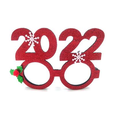 China Decorative Christmas Glasses Frame Festival Colorful Christmas Decorated Glass Frame At New Year Party for sale