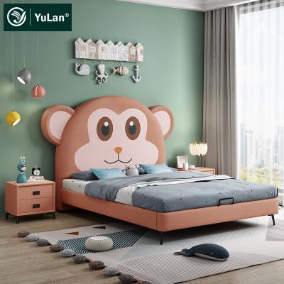 China Other Design High Quality Furniture Modern Simple 1.8m Solid Wood Monkey Soft Bed for sale