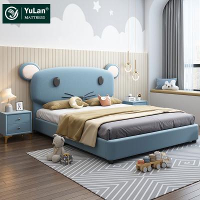 China Other Luxury Cute Cartoon Bed Modern Design Solid Wood Frame Mouse Leather Bed for sale