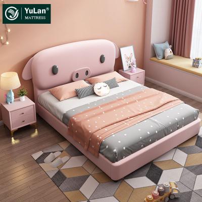 China Other Modern Design Frame Cartoon Pig Bed Luxury Cute Solid Wood Leather Cute Bed for sale