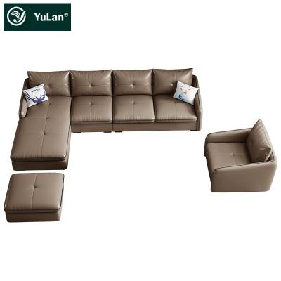 China Removable Cover Sofa Italian House Living Room Luxury Modern Furniture 4 Seater Leather Sectional Sofa for sale