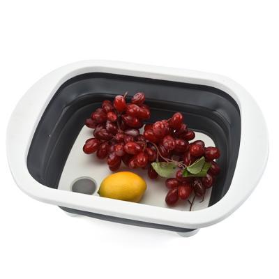 China Sustainable Kitchen Folding Folding Vegetable And Fruit Wash Basin for sale