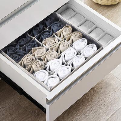 China Minimalist Foldable Underwear Box For Bras Organizer Dresser Clothes Storage Organizers Drawer Dividers Foldable Ties Bangs Boxes for sale