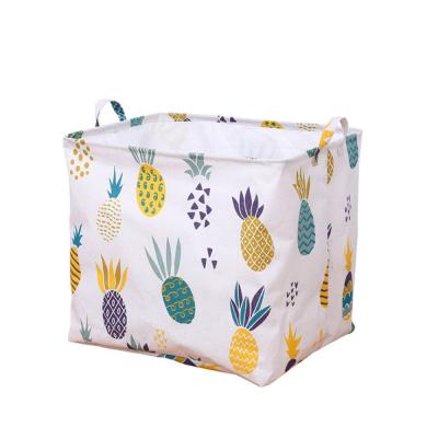 China Home Drawstring Mouth Cloth Storage Basket Folding Large Capacity Tote Bag Printed Dustproof Bag for sale