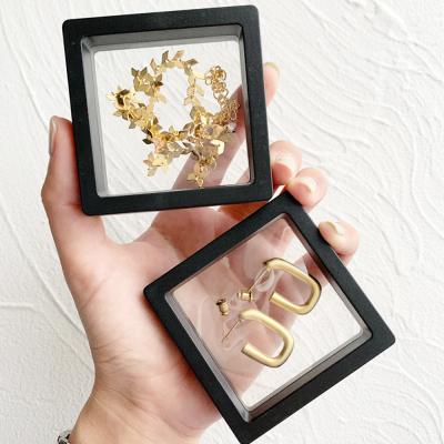 China PP+PE Ring Bracelet Earring Jewelry Display Box Floating Pe Film Transparent Jewelry Storage Box for sale