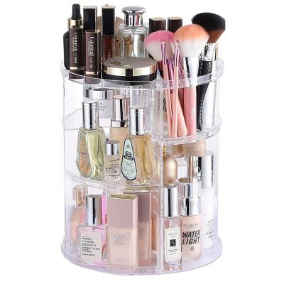 China Clear Acrylic Cosmetic Storage Stored 360 Degree Rotation Make Up Organizer With 8 Layers Large Capacity for sale