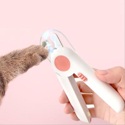 China Small Dog Cat Nail Clippers Animals Stainless Steel Pet Nail Clippers With LED Light Safety Guard To Avoid Too Deep Etching Nails for sale