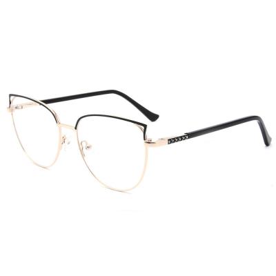 China Unisex Optical Sight Cat Eye Shape Fashionable Fashion Style With Spring Hinge Metal Optical Frame for sale