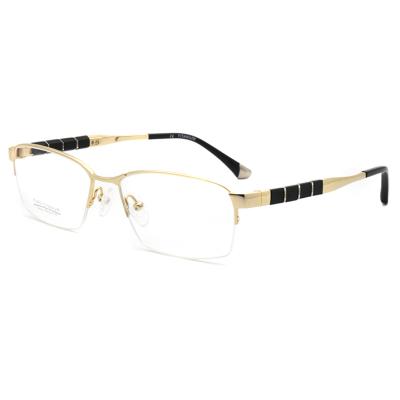 China For Custom Pure Titanium Eyewear No MOQ Reading Glass Half-rim Optical Frame New Light Show for sale