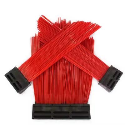 China Replaceable Square Street Cleaning Brush Red Sanitation Road Sweeper Brush Safety Nylon for sale