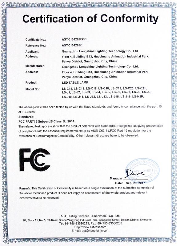 FCC - Longshine Technology (Zhongshan) Co., Ltd.