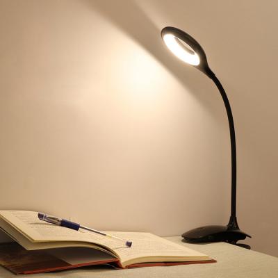 China Single Rechargeable LED Clip Desk Lamp Clamp Rechargeable Lamps Table Light For Study Working Reading Bedside for sale