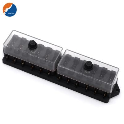 China Mini/Standard/Maxi 10 Way Circuit Car Fuse Box 32V DC Blade Fuse Holder Box Block Automotive for sale