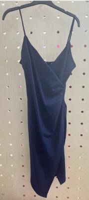 China Solid Crepe Scuba Slip Dress Dark Navy for sale