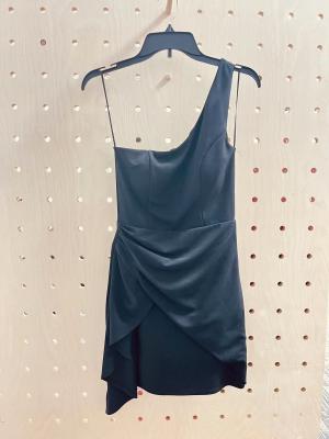 China one-shoulder black crepe scuba dress for sale