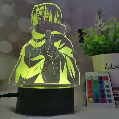 China Modern Portable 7 Colors Smart Acrylic Among Us Anime LED Night Light Naruto Night Light Anime Lamp 3D Dinosaurios Night Light for sale