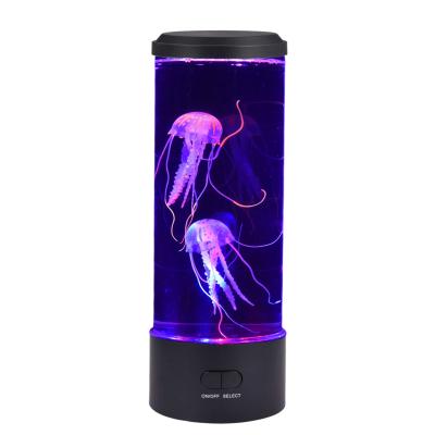 China Modern LED color changing decoration bedside table night light aquarium jellyfish lamp for kids for sale