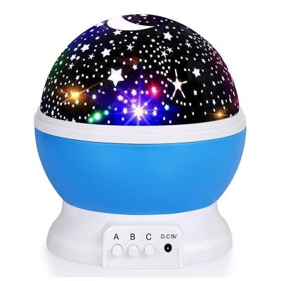 China Modern Romantic Lamp Room Moon Cosmos Stars Projector Rotating Starry Sky For Children LED Night Light for sale