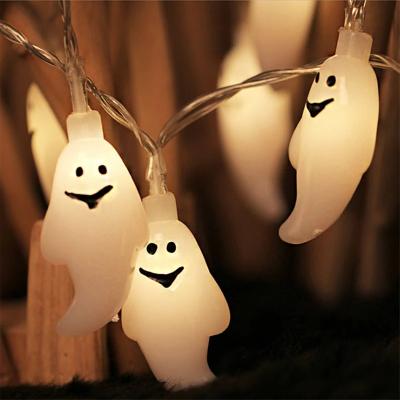 China Factory Wholesale Eco-Friendly Halloween Decorative Ghost Battery LED White Lights Led String for sale