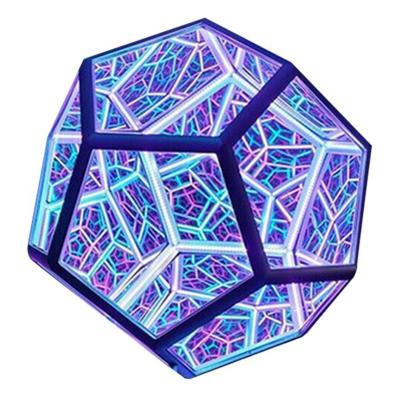 China Modern Infinite Exquisite Cool Dodecahedral Dodecahedron Color Art Night Light USB Color Night Lamp for sale