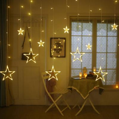 China Modern Ramadan Light Window Star Moon String Light Fairy Led Curtain for Room Festival Decoration for sale