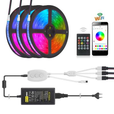 China LANDSCAPE RGB 5M 10m 150 LED Strip Light SMD 5050 IP65 Tuya WIFI Smart LED DC12V Waterproof Work with Amazon Alexa and Google Assistant for sale