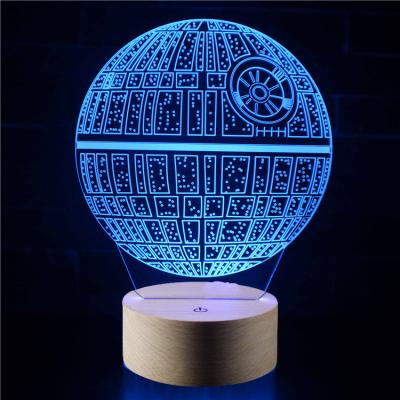 China Amazon Star Wars New Modern Hot Selling Decorative 3d Kids Bedroom Decorative Led Night Light Lamp for sale