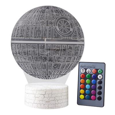 China New Modern Star Wars Kids Bedroom Decorative Optical 3d Illusions Led Night Light Lamp for sale