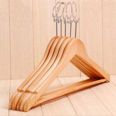 China China Flat Products Wholesale Security Hotel Wooden Anti-theft Hanger for sale