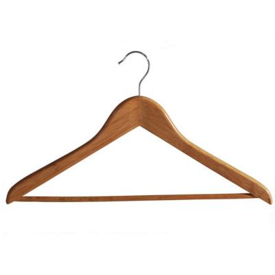 China Eco-Friendly Material Natural Color Space Saving Bamboo Hanger for sale