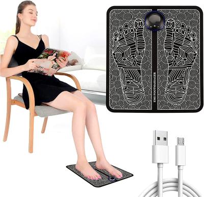 China Rechargeable Electric Protection Mat Pulse Vibrating Massager USB EMS Foot Massager Mat TEN EMS Foot Leg Massage Machine For Home Use for sale