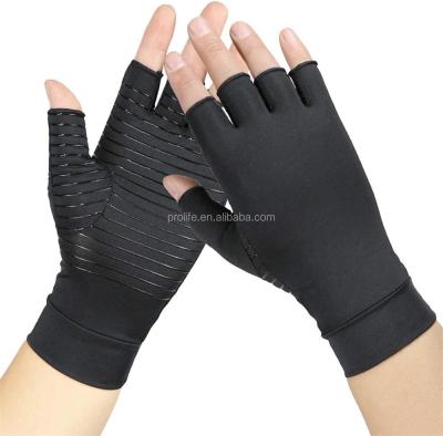 China China Factory Copper Arthritis Wear Resistant Gloves For Women And Men Half Finger Copper Infused Compression Therapy Gloves for sale