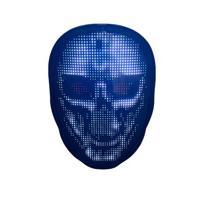 China Dislpay Fashion And Music Mode Wave Induction Funny Face Transforming Halloween Led Mask Party Masks With Programmable DIY APP for sale