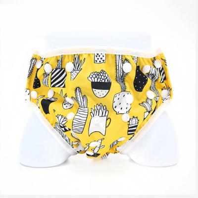 China Printed Swim Diapers Cover Adjustable Washable Reusable Cloth Baby Diaper For Swimming for sale