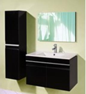 China Matt lacquer bathroom cabinet,Black bathroom cabinet,Modern vanity,MDF bathroom cabinet for sale