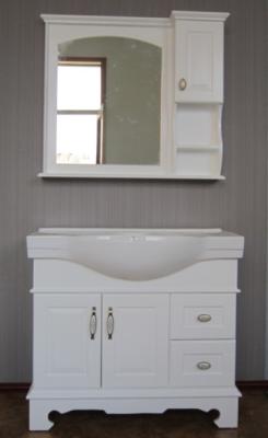 China Floor mounted Bathroom Vanity,White color bathroom cabinet,Mirror vanity for sale