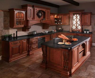 China Oak solid wood kitchen cabinet,Raised kitchen cabinet door,North-Am style kitchen cupboard for sale