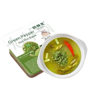 China Cooking Tianchu 80g Sichuan green pepper hot pot base material clear soup hot pot seasoning spicy not greasy hotpot base for sale