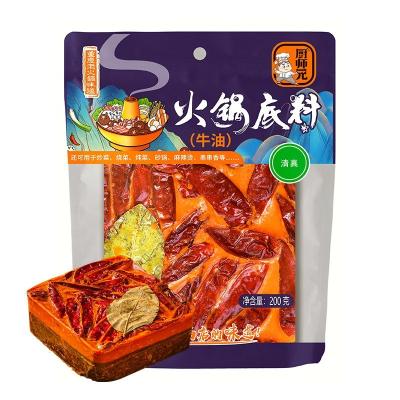 China Cooking Tianchu 200g Factory Wholesale Hot Pot Authentic Sichuan Chongqing Spicy Hot Pot Good Butter Hotpot Soup Base for sale